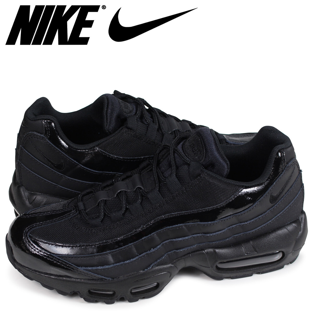 日本未入荷!★[NIKE]★WOMEN'S AIR MAX 95 TRIPLE BLACK Nike Air Max 95 Triple Black Patent Leather Women's 10