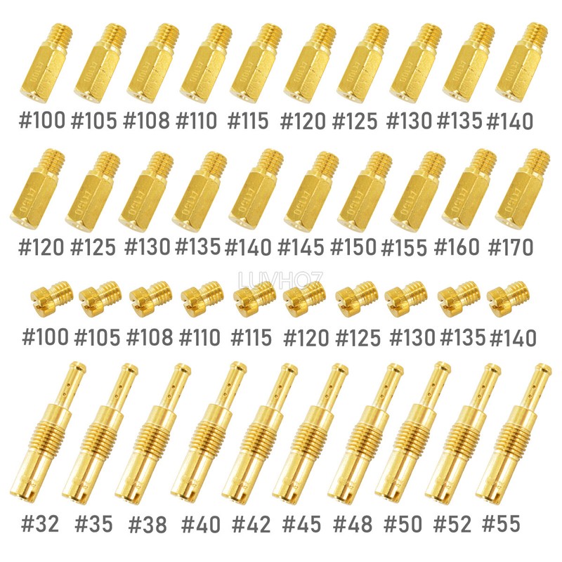 40pcs Carburetor Main Jet Slow Pilot Jet Kit for PWK