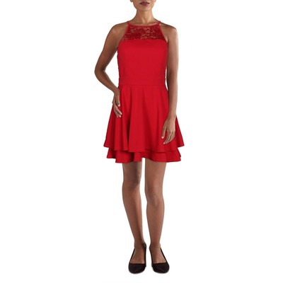 Женское красное платье для коктейлей и вечеринок с блестками Emerald Sundae Juniors M BHFO 9629