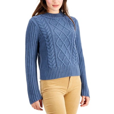 

Tommy Hilfiger Женская синяя вязаная рубашка с воротником-воронкой, свитер  BHFO 6095, Vintage blue