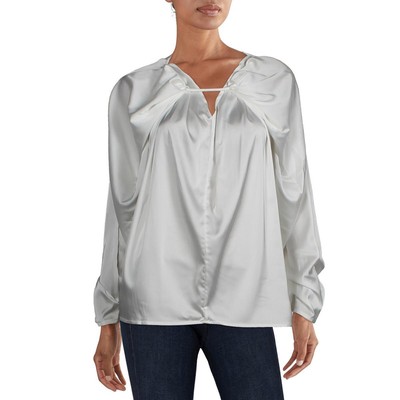 

Женская белая однотонная блузка Beulah с длинными рукавами  BHFO 8038, Белый