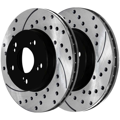 Front & Rear Drilled Brake Rotors Black & Pads for Acura CSX Honda Civic 5-Lugs