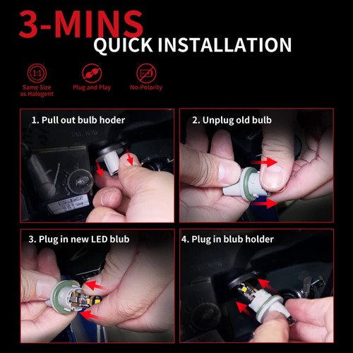 LASFIT T10 194 168 2825 W5W LED License Plate Lights Bulb White Red Amber Blue