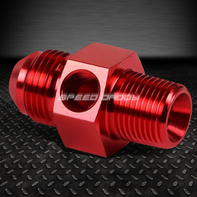 КРАСНЫЙ 8-УГОЛЬНЫЙ ФИТИНГ/ПЕРЕХОДНИК ДЛЯ ПЕРЕБОРКИ 1/2 NPT + ПОРТ ДАВЛЕНИЯ/ТЕМПЕРАТУРЫ 1/8