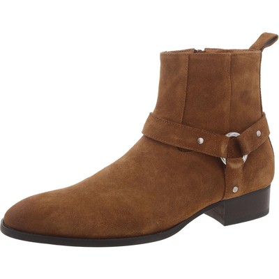 Steve Madden Mens Tan Suede Ankle Motorcycle Boots Shoes 13 Medium (D) BHFO 4825