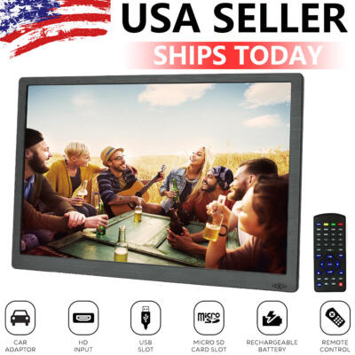 15.4'' Portable LED HD TV 12V AC/DC HDTV TV-15D w/ USB Drive SD Card Reader HDMI 