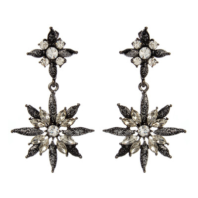 Amrita Singh Gold Glitter Princess Joan Resin Statement Earrings ERC 3499 NWT