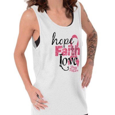 Hope Faith Love Breast Cancer Awareness BCA Womens Tank Top Sleeveless T-Shirt