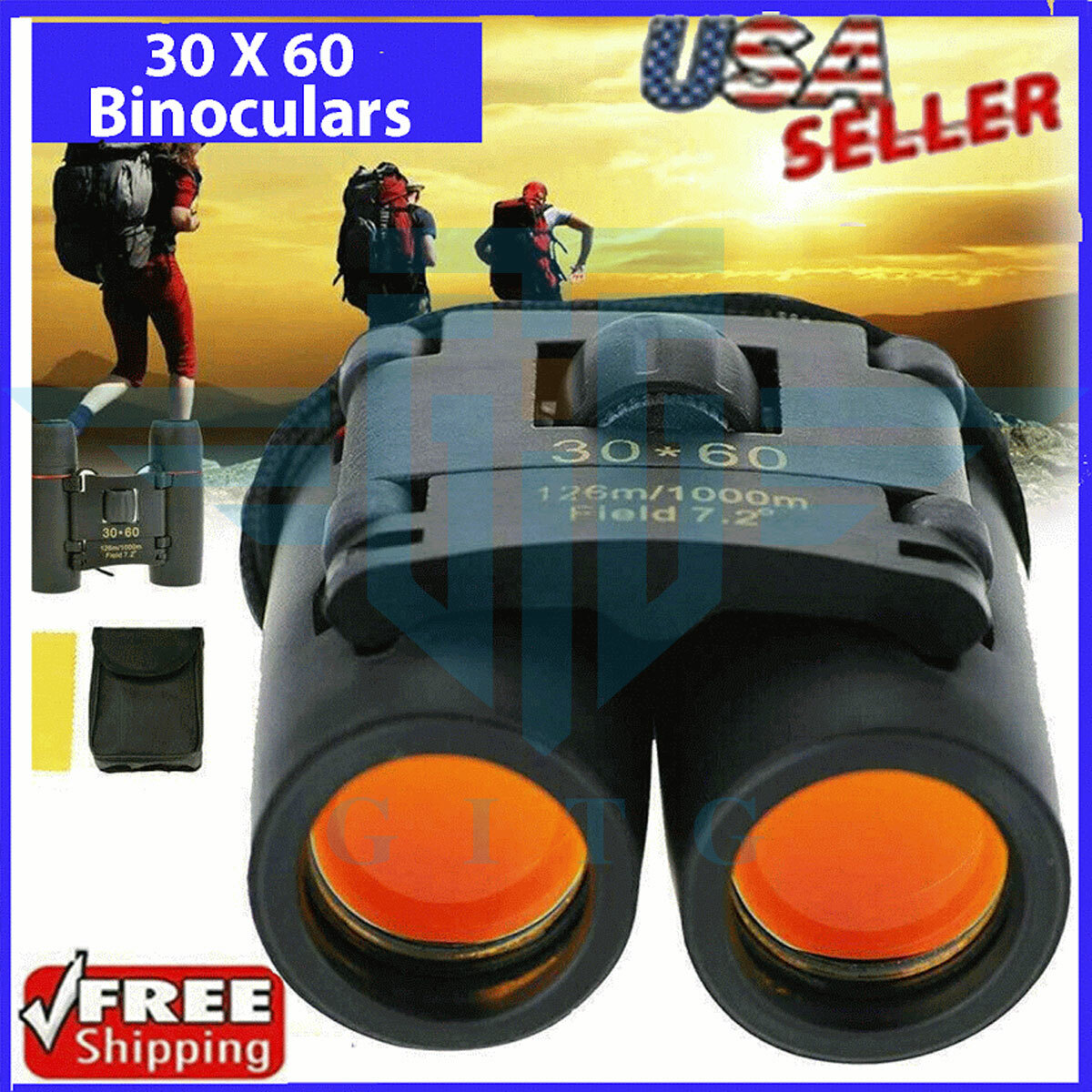 S 30x60 Zoom Outdoor Travel Compact Folding Telescope Hunting Day/night
