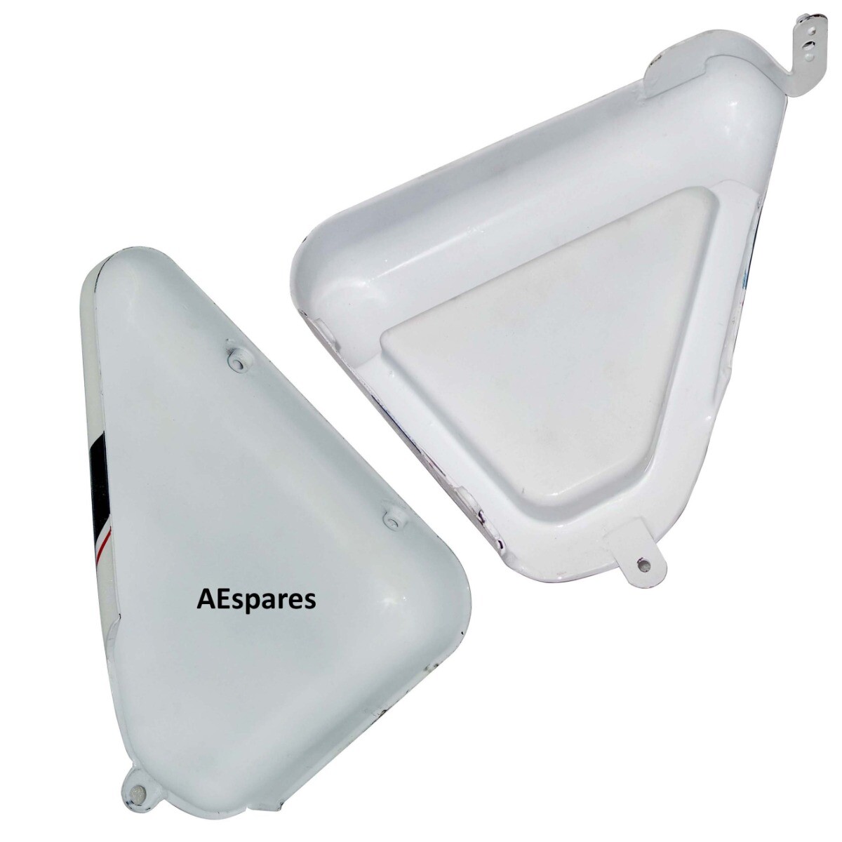 For Norton Commando Roadster 850 White Side Panel Blue & Red Stripe 