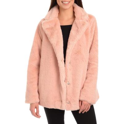 

Kendall + Kylie Женская розовая оверсайз зимняя куртка из искусственного меха Пальто  BHFO 8768, Blush
