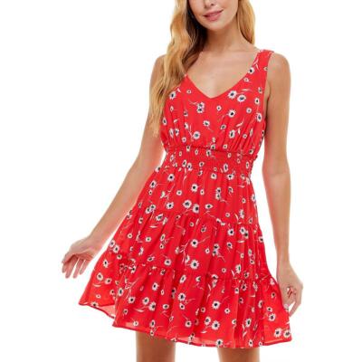 

Красное женское мини-платье City Studio с цветочным принтом и пышной юбкой для юниоров  BHFO 2254, Red/ivory