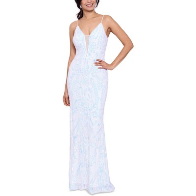 

Женское длинное вечернее платье с пайетками Betsy - Adam для особых случаев BHFO 5775, Ivory multi