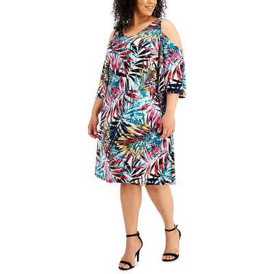 

Женское розовое платье с открытыми плечами и пышной юбкой Connected Apparel Plus 24 Вт BHFO 7614, Peacock