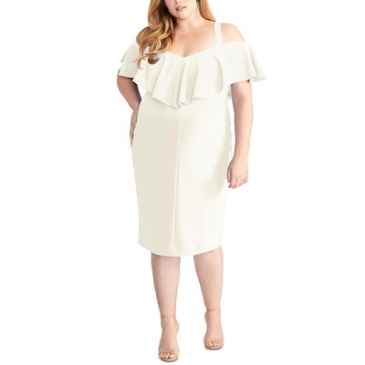 Rachel Rachel Roy Женское вечернее коктейльное платье Marcella White Plus 14W BHFO 9948
