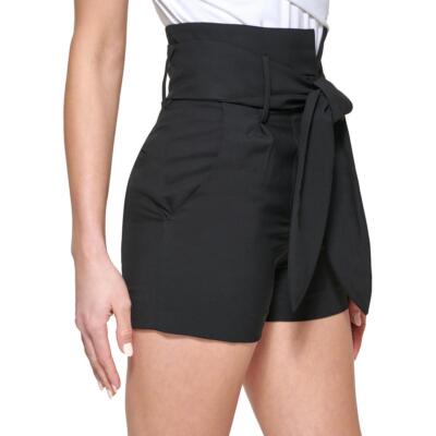 

DKNY Womens Black Tie Waist Short Workwear Shorts High Waist Shorts  BHFO 4641, Черный