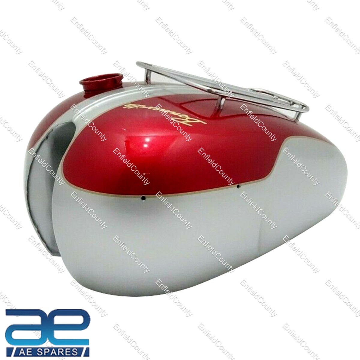 For Triumph T120 BONNEVILLE Cherry & Silver Painted Petrol Fuel Tank  