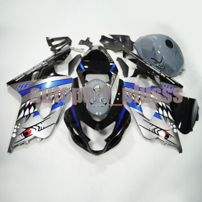 Gray Shark Fairing Kit Bodywork For Suzuki GSXR 600/750 2004-2005 w/ Tank Cover