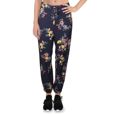 

Женские темно-синие брюки-джоггеры на шнуровке с высокой талией Material для девочек, юниорские  BHFO 9173, Dark floral