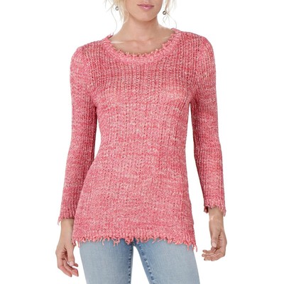 

Женский красный вязаный свитер с круглым вырезом Nic + Zoe, размер  BHFO 9156, Raspberry mix