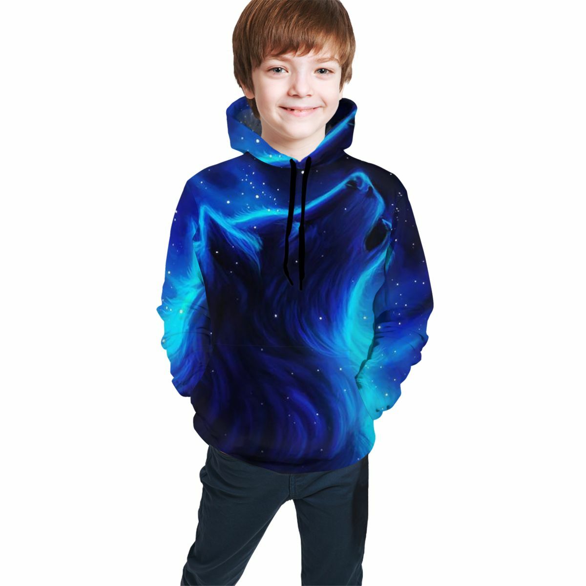 youth wolf hoodie