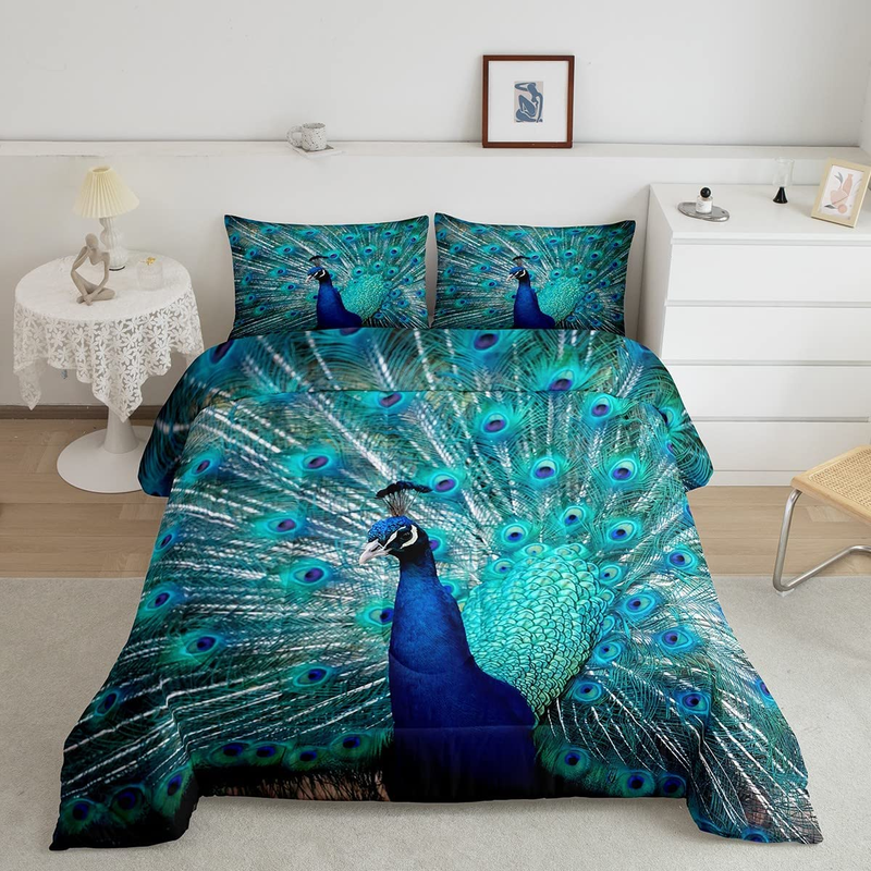 Queen Size Teal Cute Animal Pattern Comforter Duvet