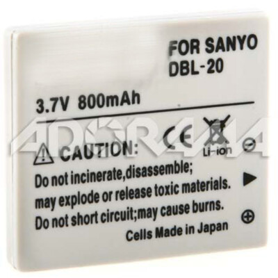 Adorama DBL-20 3.7V 800mAh Rechargeable Li-Ion Battery for Sanyo Digital Cameras