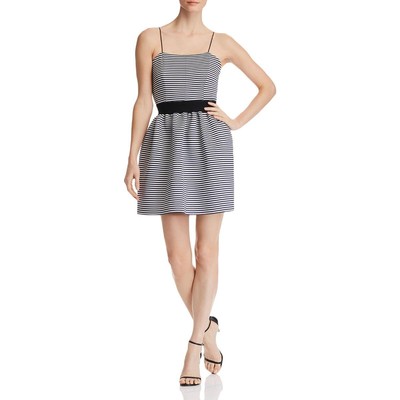 

Aqua Womens Navy Striped Scuba Cocktail Party Dress  BHFO 7731, Navy/white