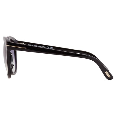 Pre-owned Tom Ford Olivia Smoke Gradient Oval Ladies Sunglasses Ft0914 01b 54 In Gray