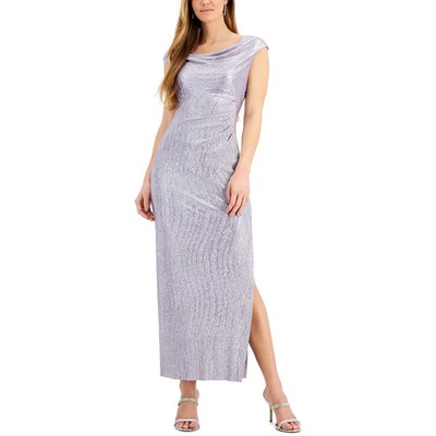 

Connected Apparel Женское фиолетовое вечернее платье макси со рюшами  BHFO 0255, Lavender