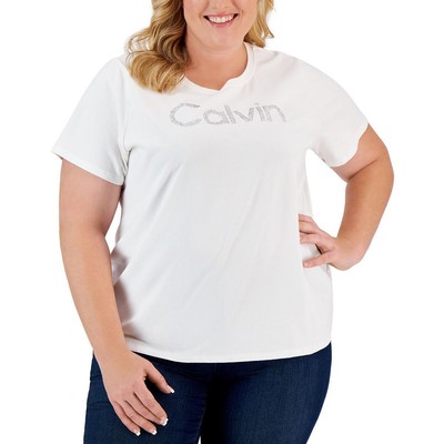 Женская белая футболка с логотипом Calvin Klein Tee Top Plus 1X BHFO 6734