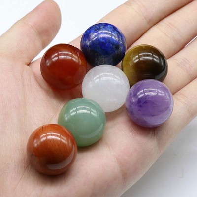 7PCS Chakra Crystals Polished Tumbled Bead gemstone stone Set Healing Reiki 20mm