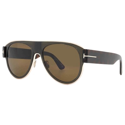 Pre-owned Tom Ford Lyle Brown Pilot Unisex Sunglasses Ft1074 51j 58 Ft1074 51j 58