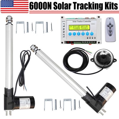 LCD Dual Axis Solar Panel Tracking Tracker & 2PCS 16'' 6000N Linear Actuators IG