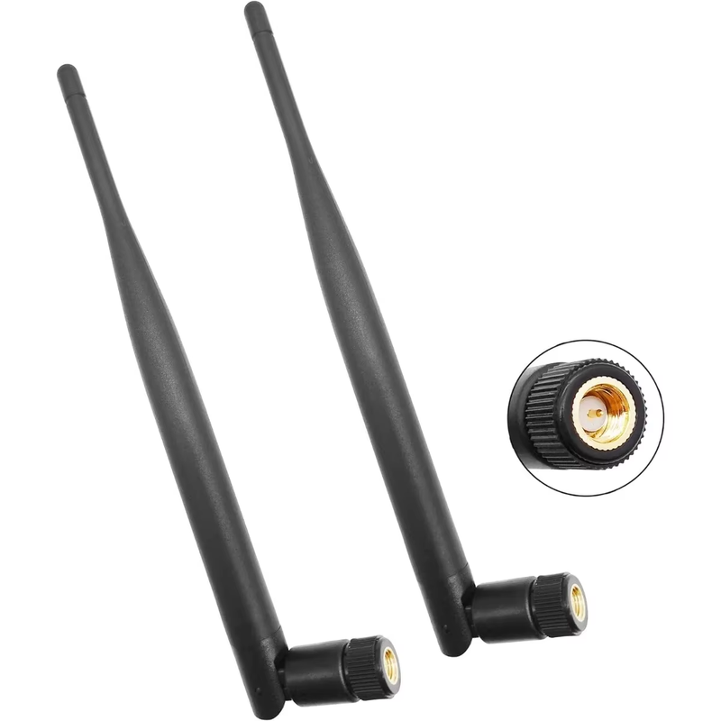 2PCS 2.4G 5.8G Omnidirectional Rubber Rod Antenna Collapsible WiFi Bluetooth Aer
