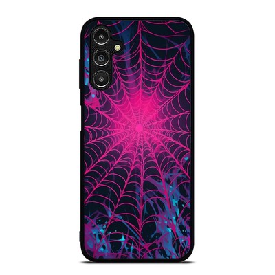 For Samsung Galaxy Z Fold Flip 3 4 5 6 Neon Red Spider Web Hard TPU Case