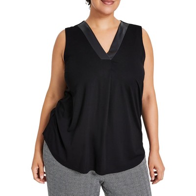 Женская черная блузка Anne Klein с плиссированным верхом спереди Shell Plus 1X BHFO 5933