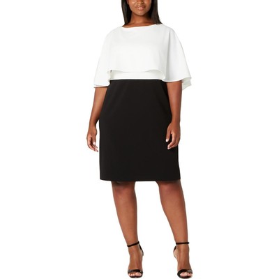 

Женское белое свадебное платье миди Calvin Klein с драпировкой, 16 Вт, BHFO 6686, Black/ cream