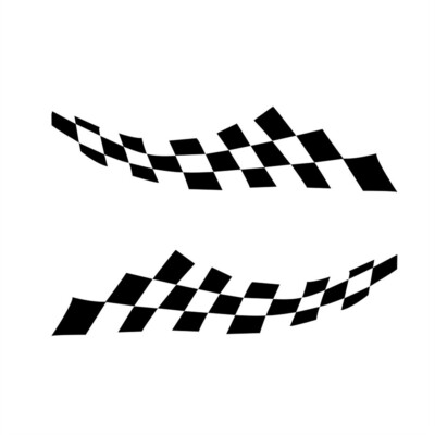 Car Racing Decoration Vinyl Decals Checkered Flag Graphics Stickers Body Side