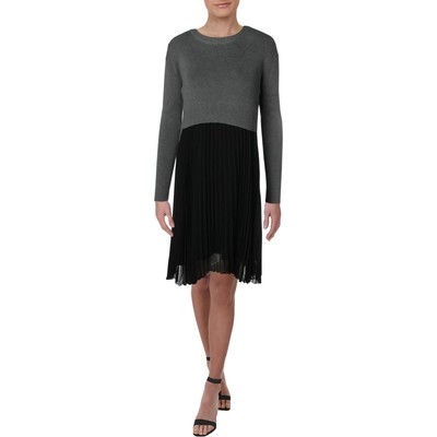 Женское серое плиссированное шифоновое платье-свитер Gracia из шифона 2 размера 1XL BHFO 0001