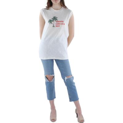 

Женская белая футболка Girl Dangerous Tropic Like It’s Hot Slub Top  BHFO 5351, Белый