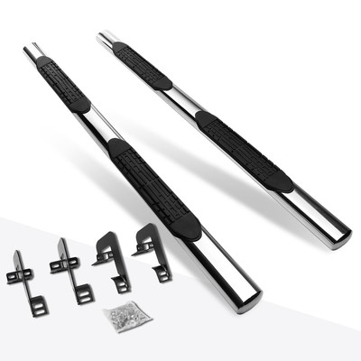 For 04-14 Ford F150 Ext/Super Cab Oval 4"Side Step Nerf Bar Running Board Chrome