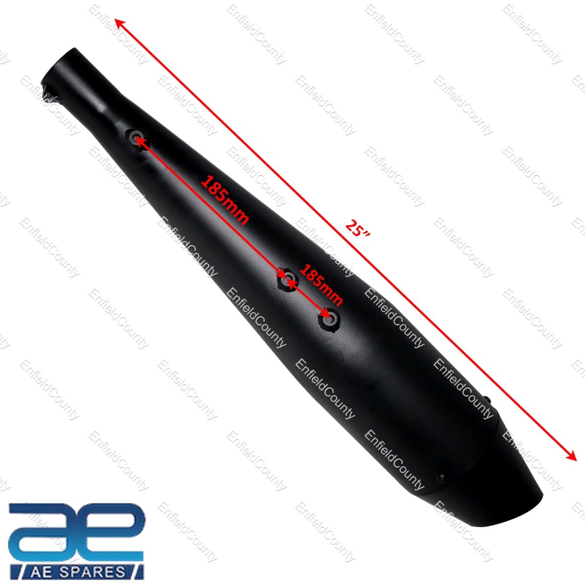 Fits Royal Enfield Classic Bullet Dolphin Black Silencer + Bracket & Adapter 
