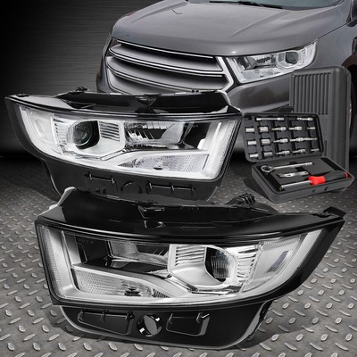 ДЛЯ 15-18 FORD EDGE ХРОМИРОВАННЫЙ КОРПУС ПРОЗРАЧНАЯ БОКОВАЯ ФАРА ПРОЕКТОРА + НАБОР ИНСТРУМЕНТОВ