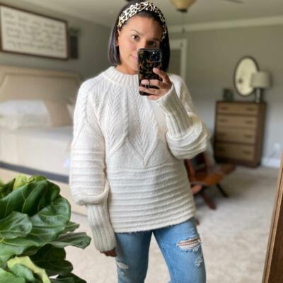 Universal Thread Crewneck Femme Pullover Sweater Cream Target 