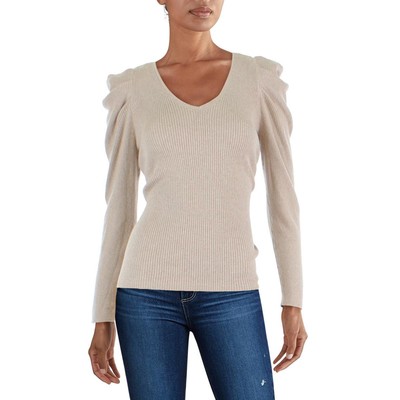 

Женский пуловер в рубчик Anne Klein из смеси кашемира, плюс BHFO 6618, Latte heather