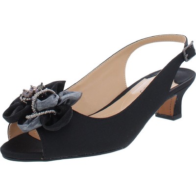 

J.Renee Женские босоножки Leonelle Black Kitten Heels 9 Narrow (AA,N) BHFO 4180, Черный