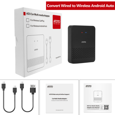 ATOTO Wireless Android Auto Adapter AiBox for Car Stereo with Wired Android Auto