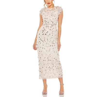 Женское розовое вечернее платье Mac Duggal, украшенное кружевами, 14 BHFO 2672
