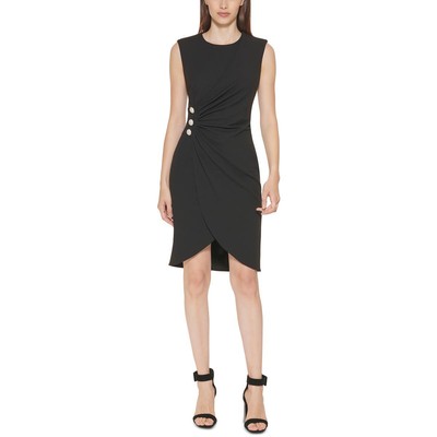 

Женское черное мини-платье-футляр с искусственным запахом Calvin Klein Petites  BHFO 1381, Черный